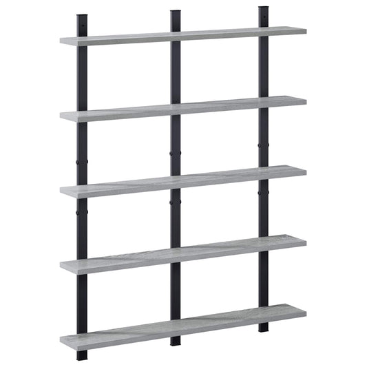 Wall Shelf Grey Sonoma 79.5 x 13.5 x 102 cm Engineered Wood