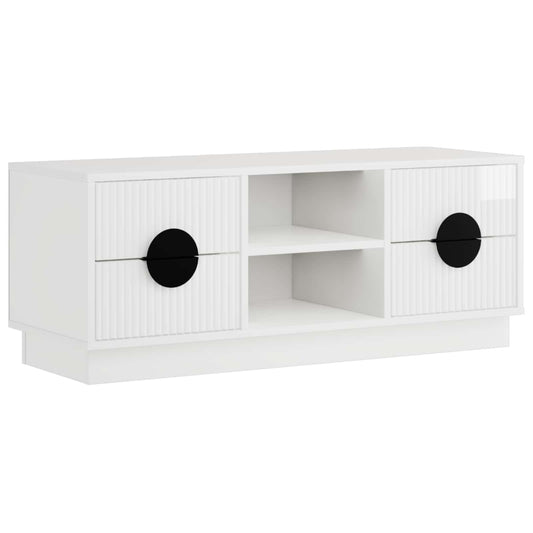 TV Cabinet VENRAY 101 x 36.5 x 40 cm High Gloss White
