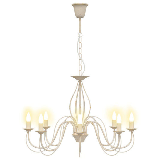 Adjustable Chandelier E14 Metal Antique White Ø 78 x 101 cm