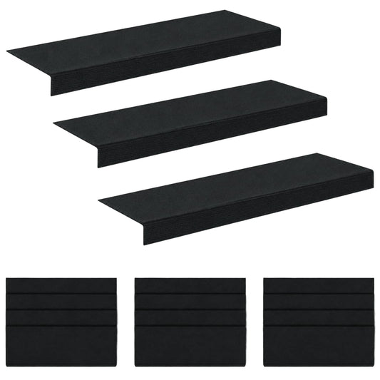 Stair Mats 15 pcs 65 x 21 x 4 cm Dark Grey Polyester