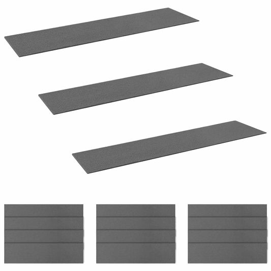 Stair Mats 15 pcs 76 x 20 cm Light Grey Polyester Rectangular