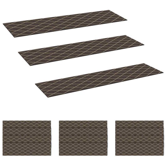 Stair Mats 15 pcs 76 x 20 cm Black Diamond Pattern Polyester