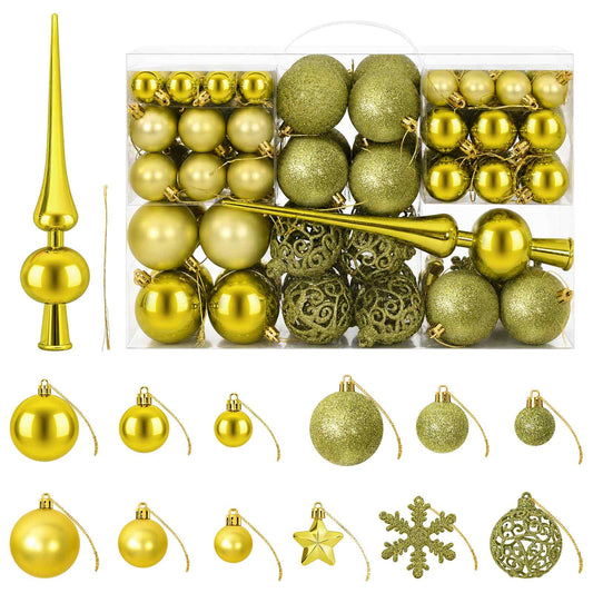Christmas Ball Set 111 pcs Light Green 6 cm Polystyrene