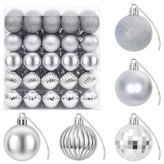 Christmas Ball Set 100 pcs Silver 4 cm Polystyrene
