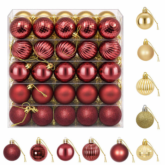 Christmas Ball Set 100 pcs Gold and Wine Red 4 cm Polystyrene