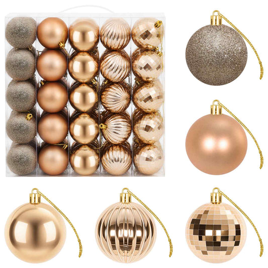 Christmas Ball Set 75 pcs Rose Gold 6 cm Polystyrene