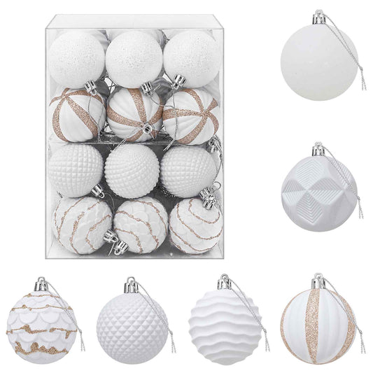 Christmas Ball Set 36 pcs White 6 cm Polystyrene