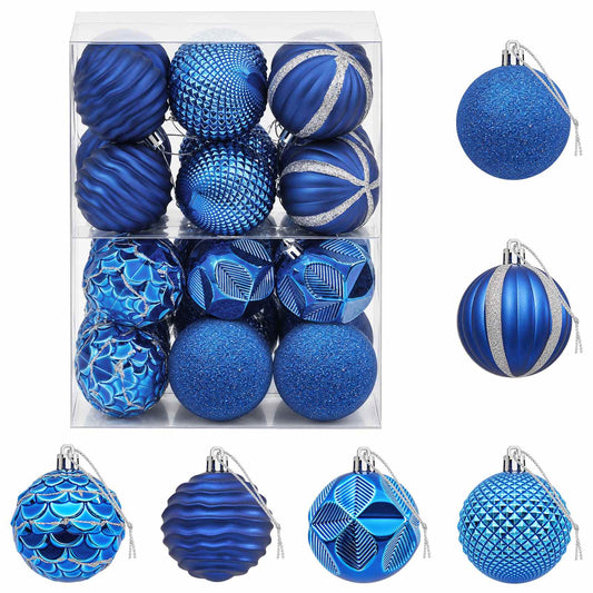 Christmas Ball Set 36 pcs Blue 6 cm Polystyrene