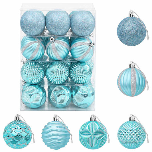 Christmas Ball Set 36 pcs Turquoise 6 cm Polystyrene