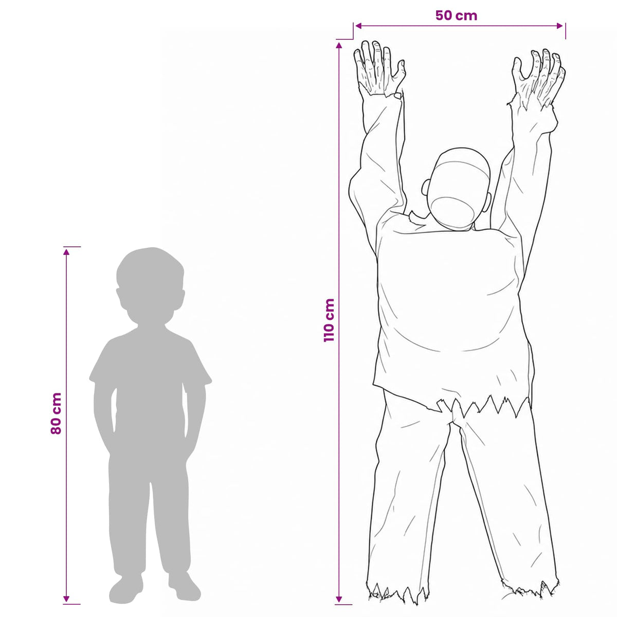 Halloween Crawling Zombie SPOOKA Green 110 x 50 x 21 cm