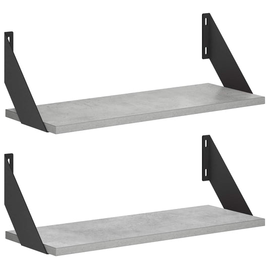 Wall Shelves 2 pcs Concrete Grey 50 x 20 x 17 cm