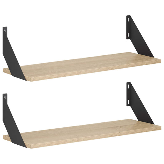 Wall Shelves 2 pcs Sonoma Oak 60 x 20 x 17 cm