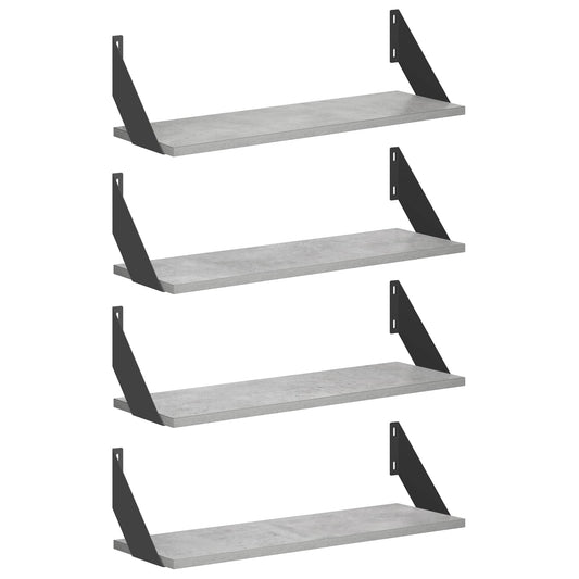 Wall Shelves 4 pcs Concrete Grey 60 x 20 x 17 cm