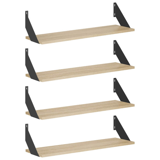 Wall Shelves 4 pcs Sonoma Oak 70 x 20 x 17 cm