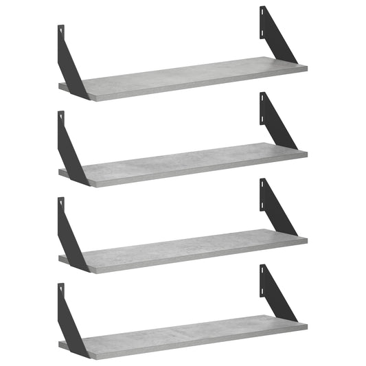 Wall Shelves 4 pcs Concrete Grey 70 x 20 x 17 cm