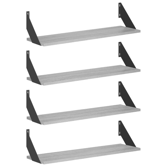Wall Shelves 4 pcs Grey Sonoma 70 x 20 x 17 cm