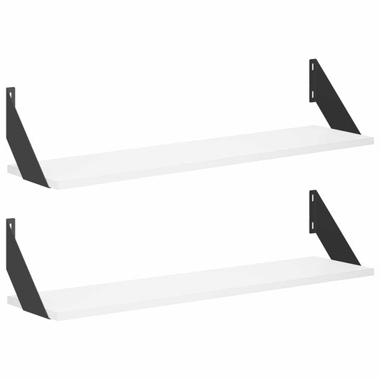 Wall Shelves 2 pcs White 80 x 20 x 17 cm