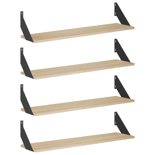 Wall Shelves 4 pcs Sonoma Oak 80 x 20 x 17 cm
