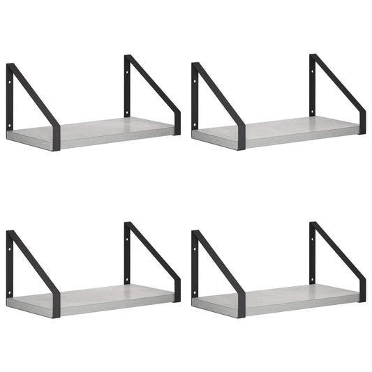 Wall Shelves 4 pcs Concrete Grey 30 x 16 x 15.5 cm