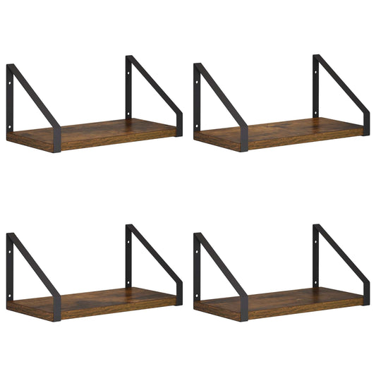 Wall Shelves 4 pcs Smoked Oak 30 x 16 x 15.5 cm