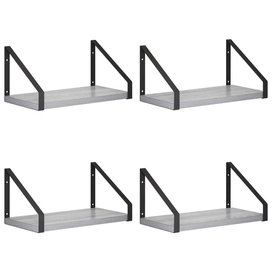 Wall Shelves 4 pcs Grey Sonoma 30 x 16 x 15.5 cm