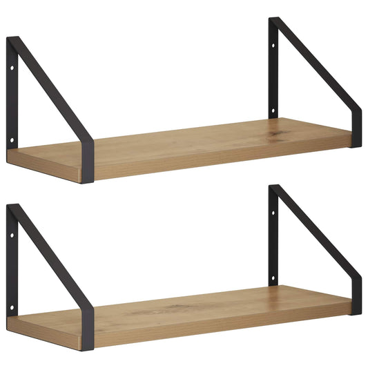 Wall Shelves 2 pcs Artisan Oak 40 x 16 x 15.5 cm