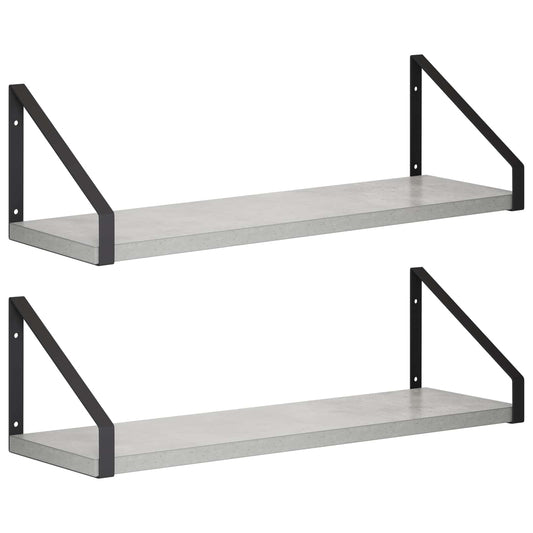 Wall Shelves 2 pcs Concrete Grey 50 x 16 x 15.5 cm