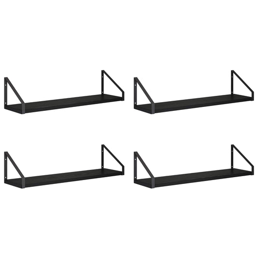 Wall Shelves 4 pcs Black Oak 60 x 16 x 15.5 cm