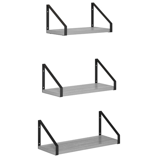 Wall Shelves 3 pcs Grey Sonoma 40 x 16 x 15.5 cm