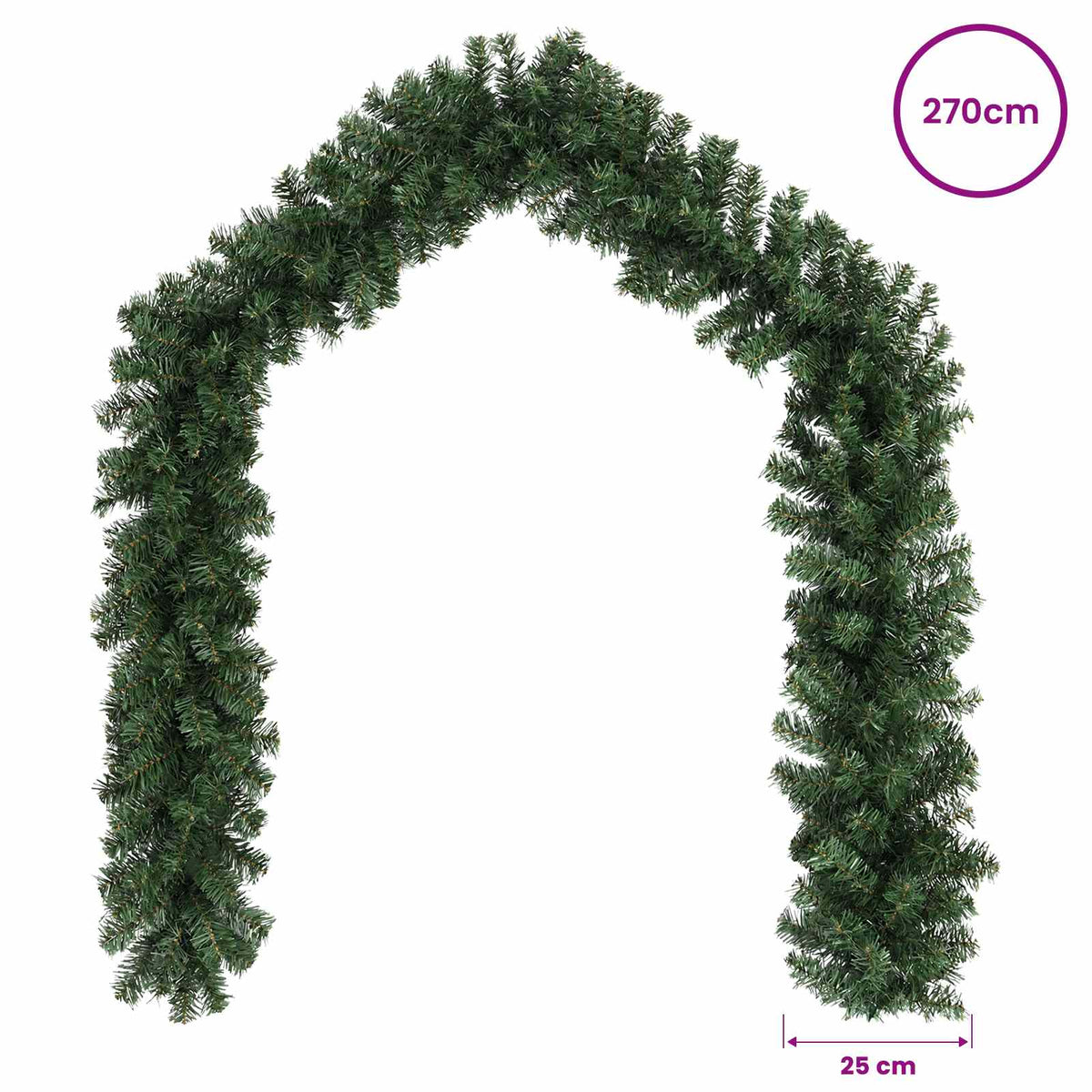 Christmas Garland Green 270 cm PVC