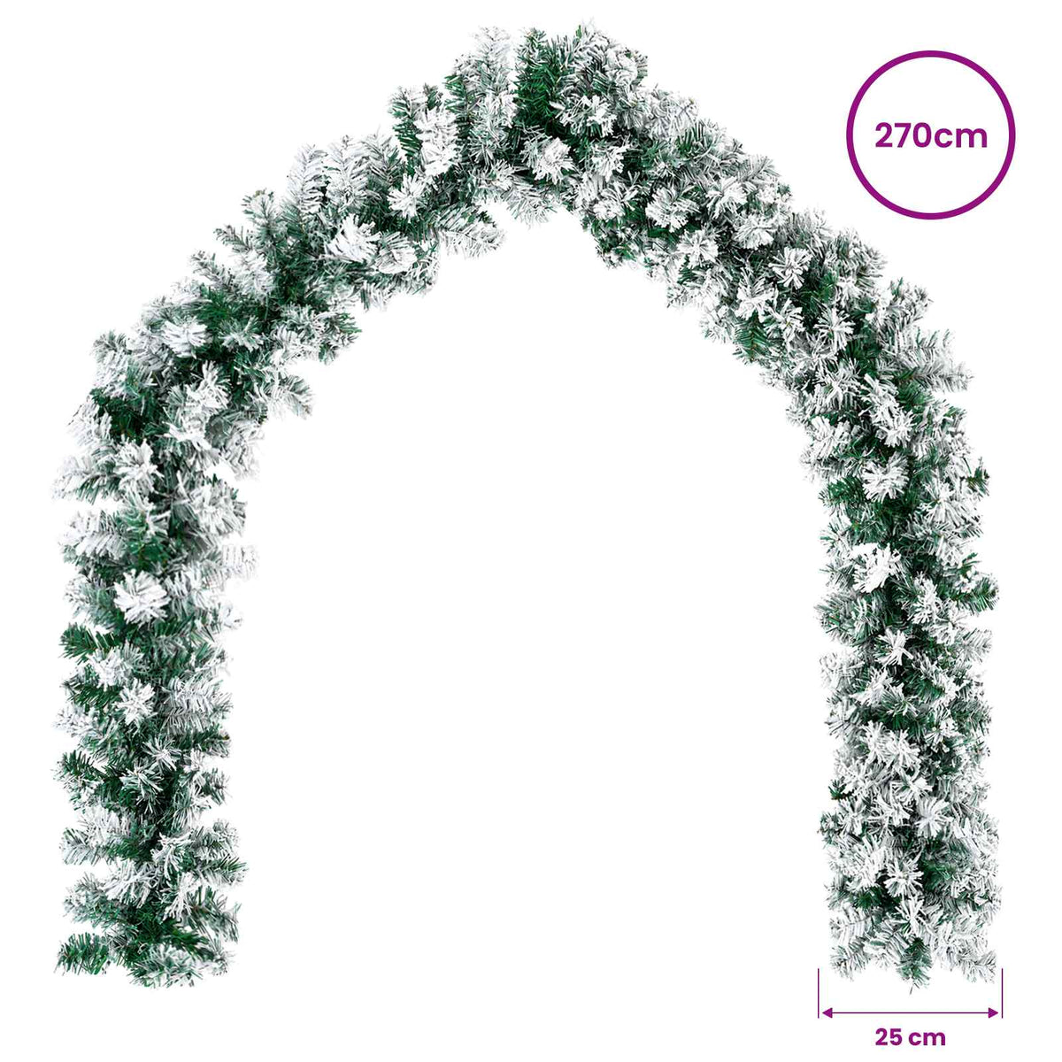 Christmas Garland Green and White 270 cm PVC