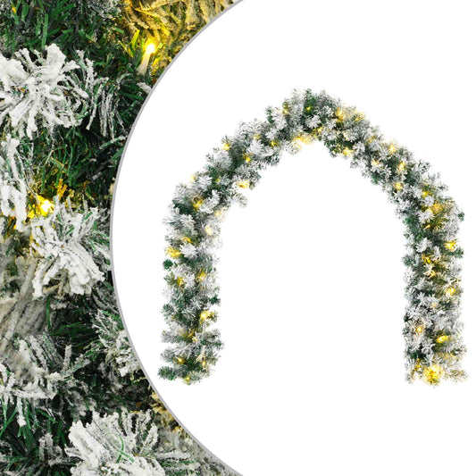Christmas Garland Green and White 270 cm PVC 50 LEDs