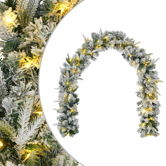 Christmas Garland Green and White 270 cm PVC and PE 50 LEDs
