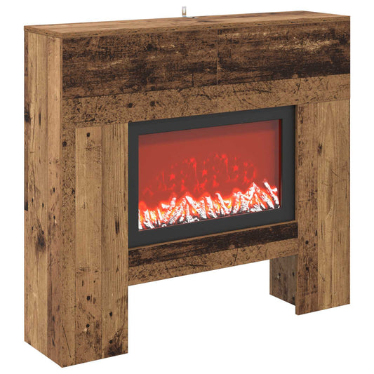 Electric Fireplace Old Wood 100 x 24.5 x 90 cm Engineered wood