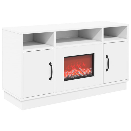 Electric Fireplace White 100 x 33 x 55 cm Engineered wood