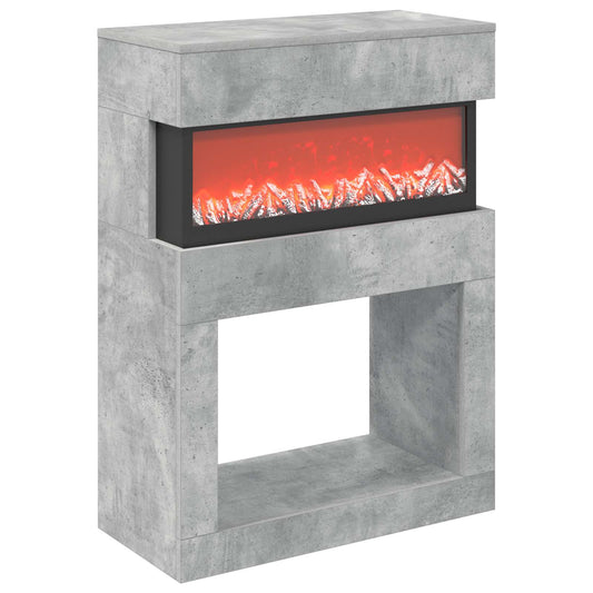 Electric Fireplace Concrete 64 x 30 x 87 cm Engineered wood