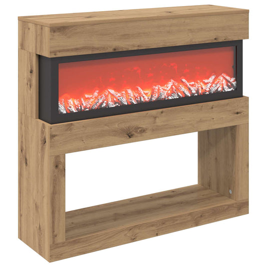 Electric Fireplace Artisan Oak 102 x 30 x 94 cm Engineered wood