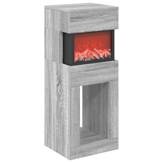 Electric Fireplace Grey Sonoma 35 x 30 x 86 cm Engineered wood