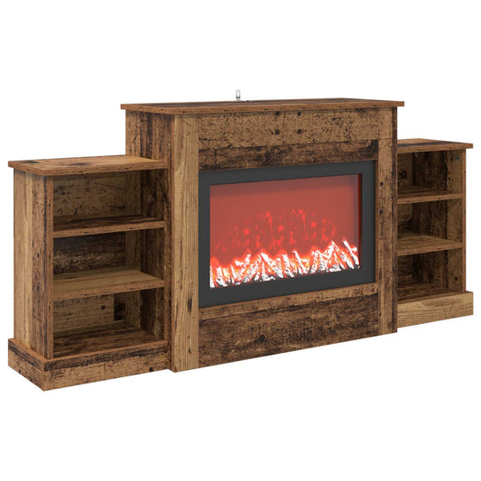 Electric Fireplace Old Wood 140 x 30 x 67 cm Engineered wood