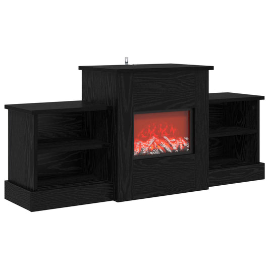 Electric Fireplace Black Oak 110 x 30 x 50 cm Engineered wood