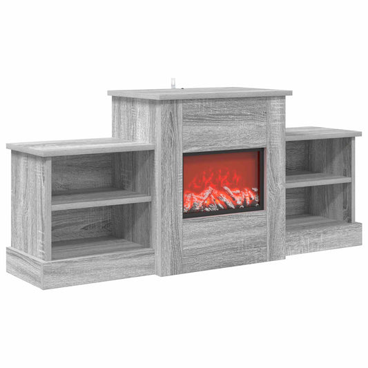 Electric Fireplace Grey Sonoma 110 x 30 x 50 cm Engineered wood