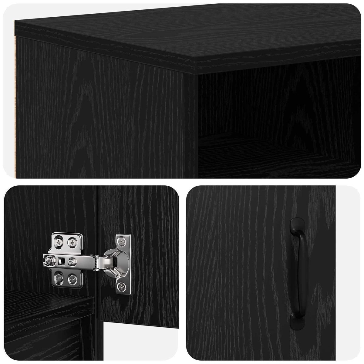Electric Fireplace Black Oak 165 x 28.5 x 47 cm Engineered wood