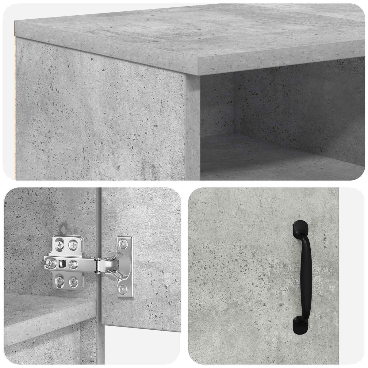 Electric Fireplace Concrete 165 x 28.5 x 47 cm Engineered wood
