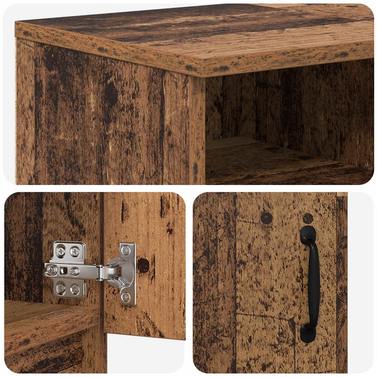 Electric Fireplace Old Wood 165 x 28.5 x 47 cm Engineered wood