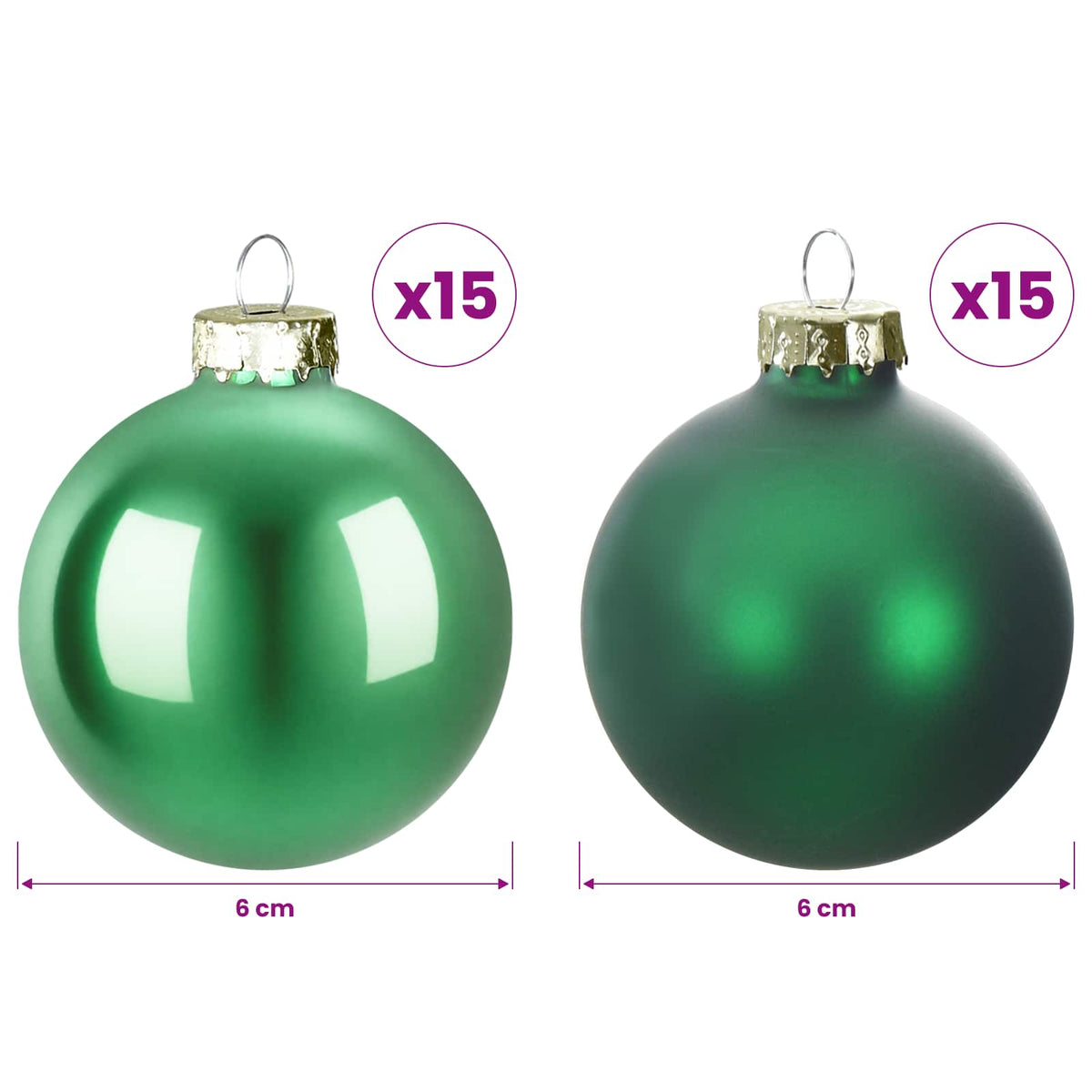 Christmas Ball Set 30 pcs Green 6 cm Polystyrene
