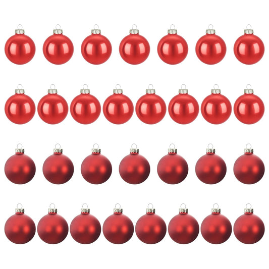 Christmas Ball Set 30 pcs Red 6 cm Polystyrene