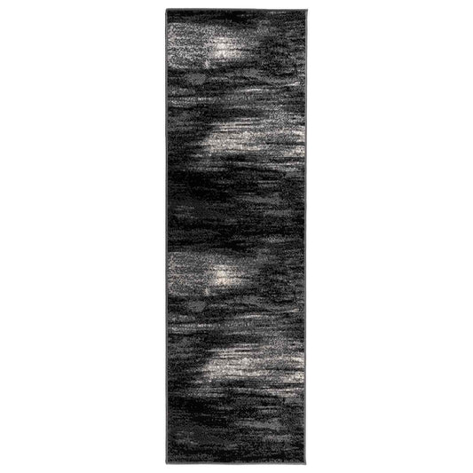 Runner Rug FLORNES Woven Black Brushes 100 x 200 cm PP 7 mm