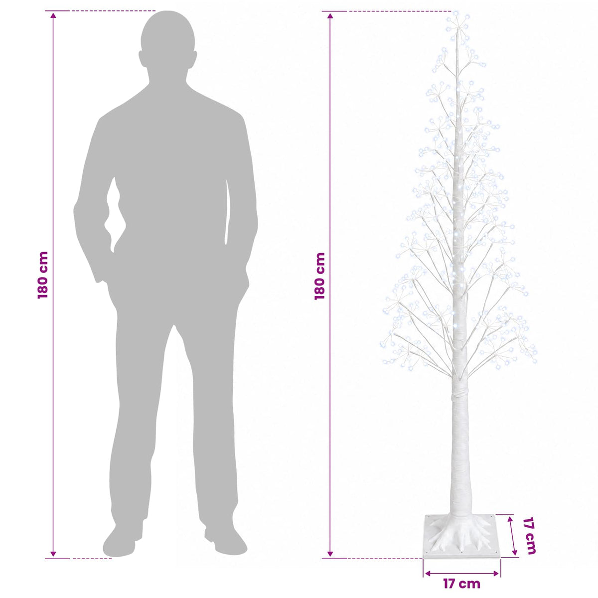Starburst Christmas Tree White 17 x 17 x 180 cm Plastic
