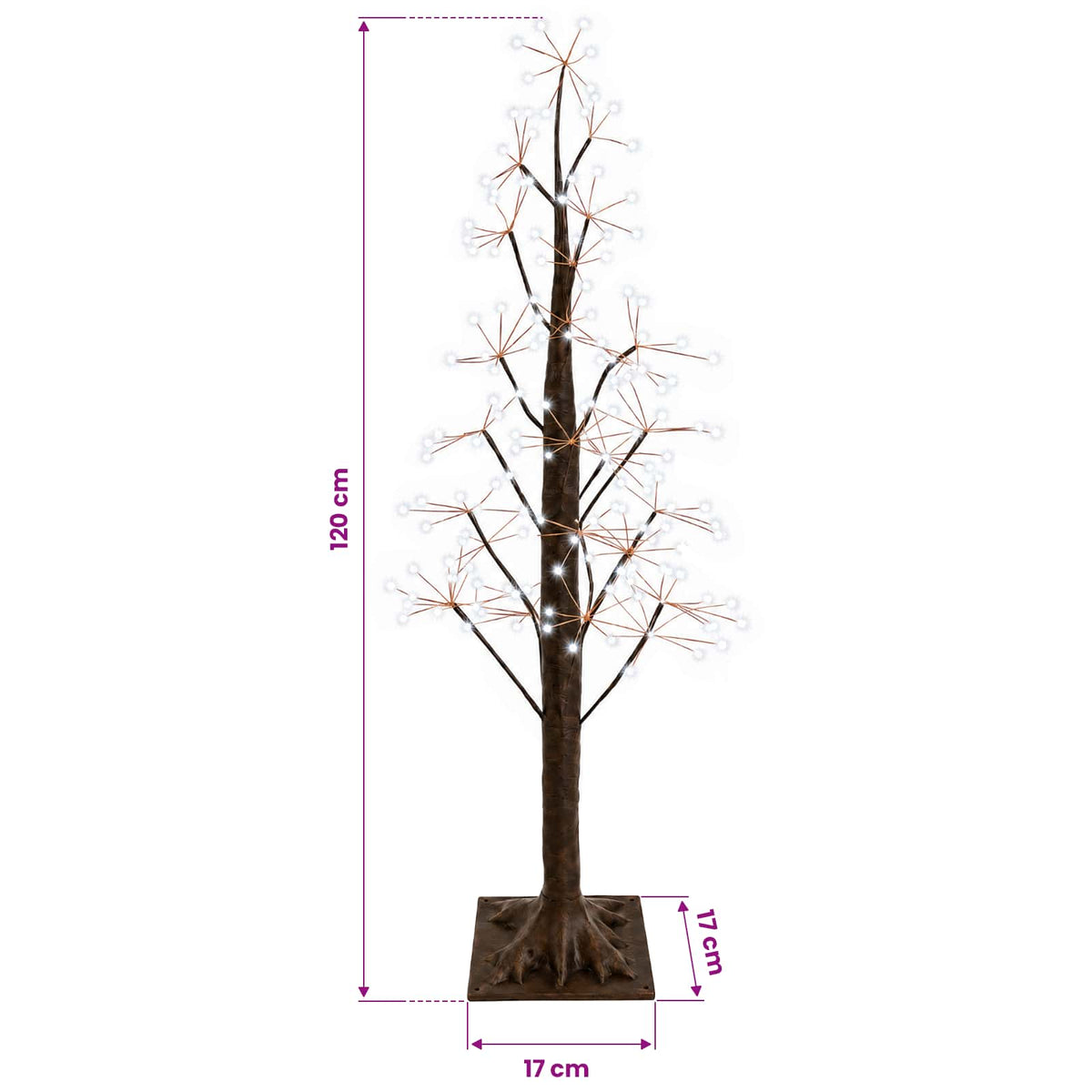 Starburst Christmas Tree Brown 120 cm Plastic 240 LEDs