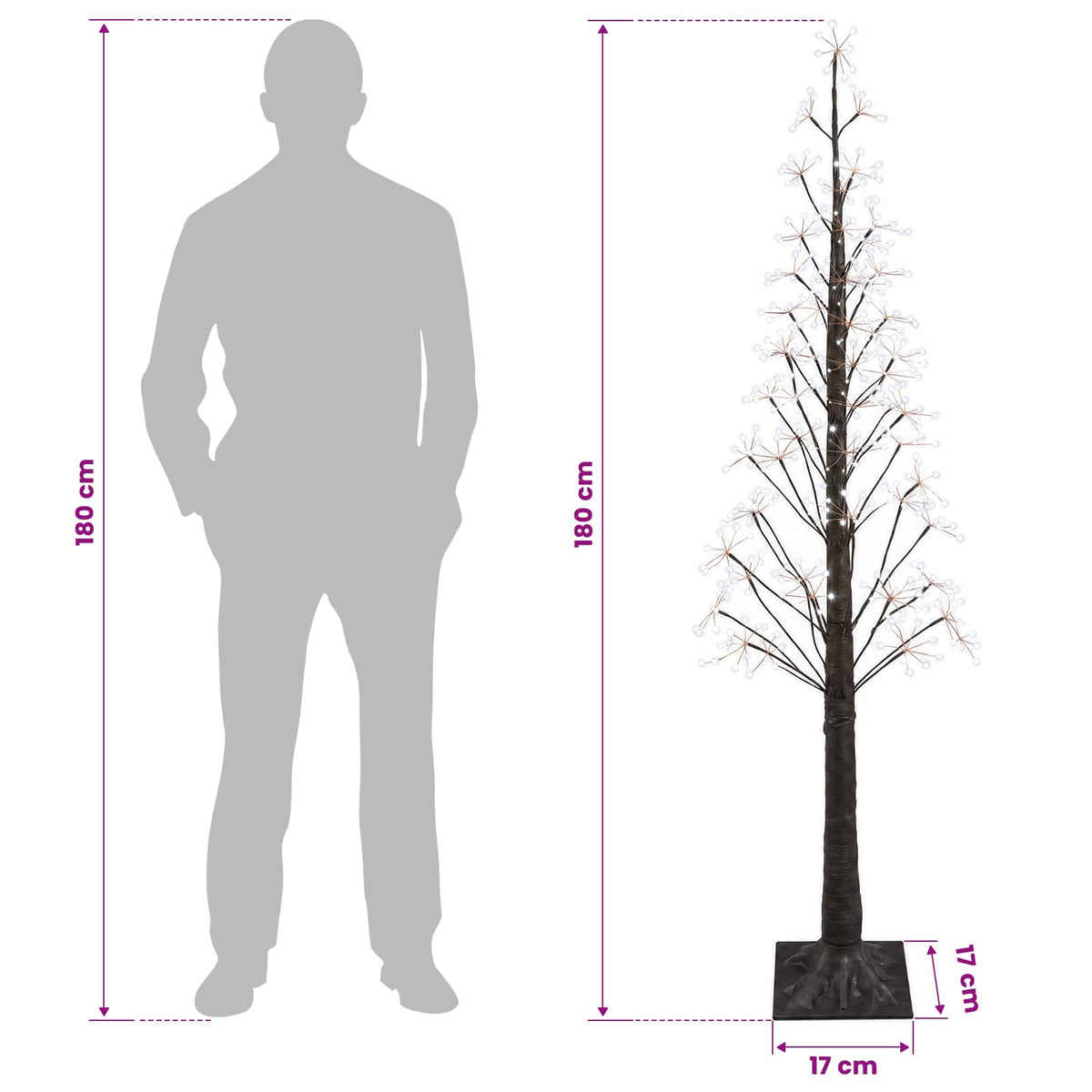 Starburst Christmas Tree Brown 17 x 17 x 180 cm Plastic